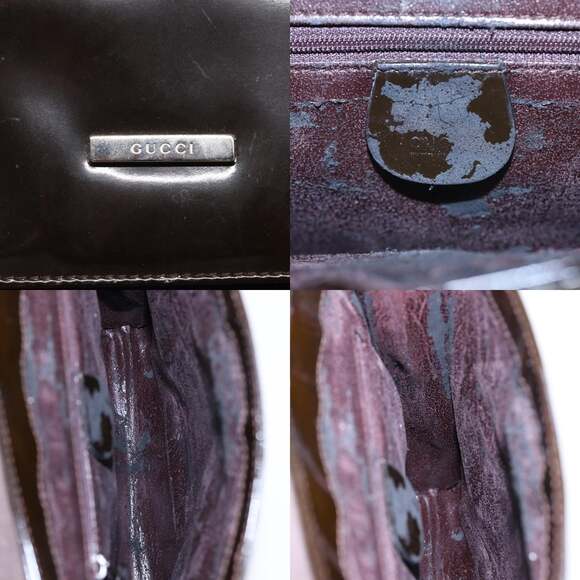 GUCCI Tote Bag Enamel Suede Brown - Picture 11 of 12